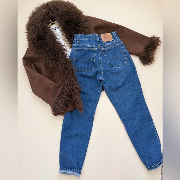 LEVIS VINTAGE 550 Dark Wash USA 90s Denim Relaxed Fit - Picture 6 of 9